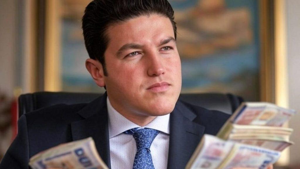 Businessman in a Dark Suit and Blue Tie Sits with Stacks of Cash in Front of Him, Looking Thoughtful. | Ciudadano Seguros