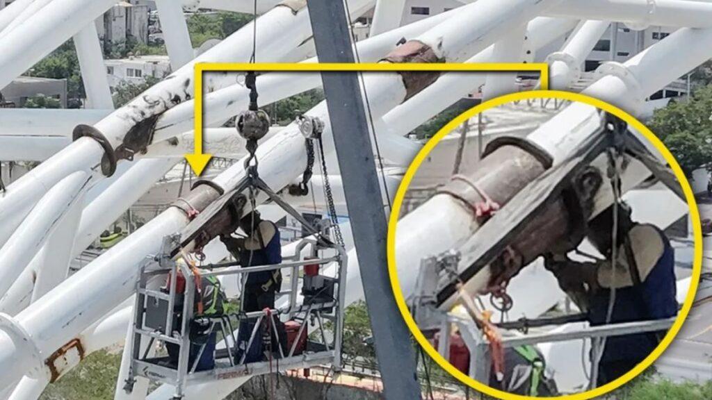Parches En El Puente Peatonal De La Línea 4 | Ciudadano Seguros
